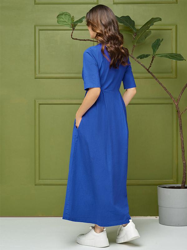 Lega tampraus lino suknelė "Carmelita Blue"