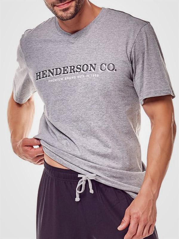 Henderson medvilninė vyriška pižama "Joel Grey - Black"