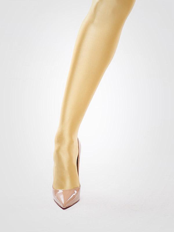 MissO blizgios nepermatomos kojinės su prilaikančiu diržu "Glossy Gold"