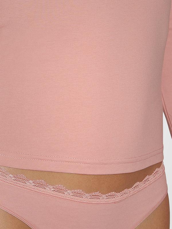 Ysabel Mora medvilniniai marškinėliai ilgomis rankovėmis "Melrot Pink"