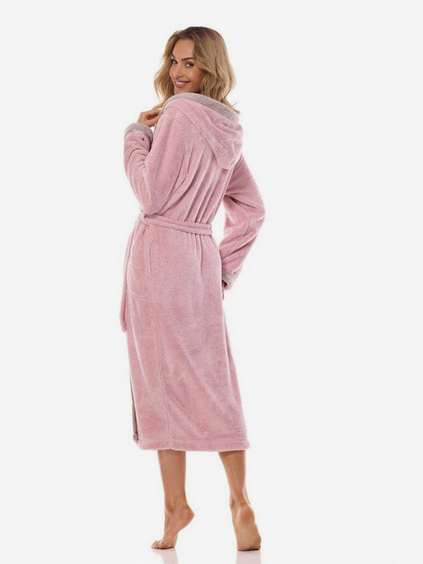 L&L ilgas chalatas su gobtuvu "Tess Long Light Pink"