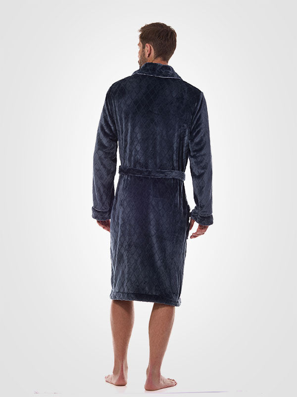 L&L raštuotas vyriškas chalatas "Ready Graphite Velour"