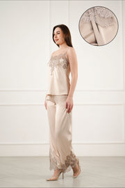 šilkinė ilga pižama