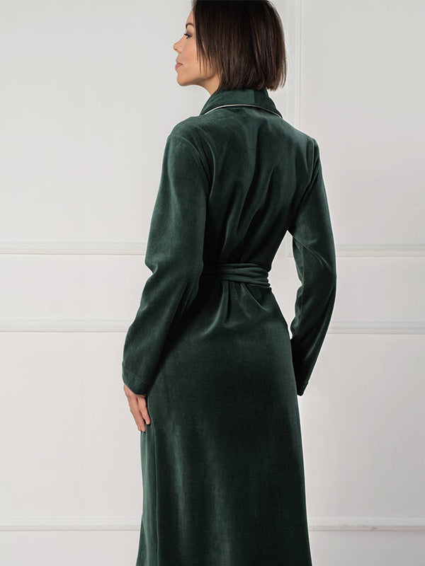 Belmanetti ilgas medvilninis chalatas "Maria Olive Velour"