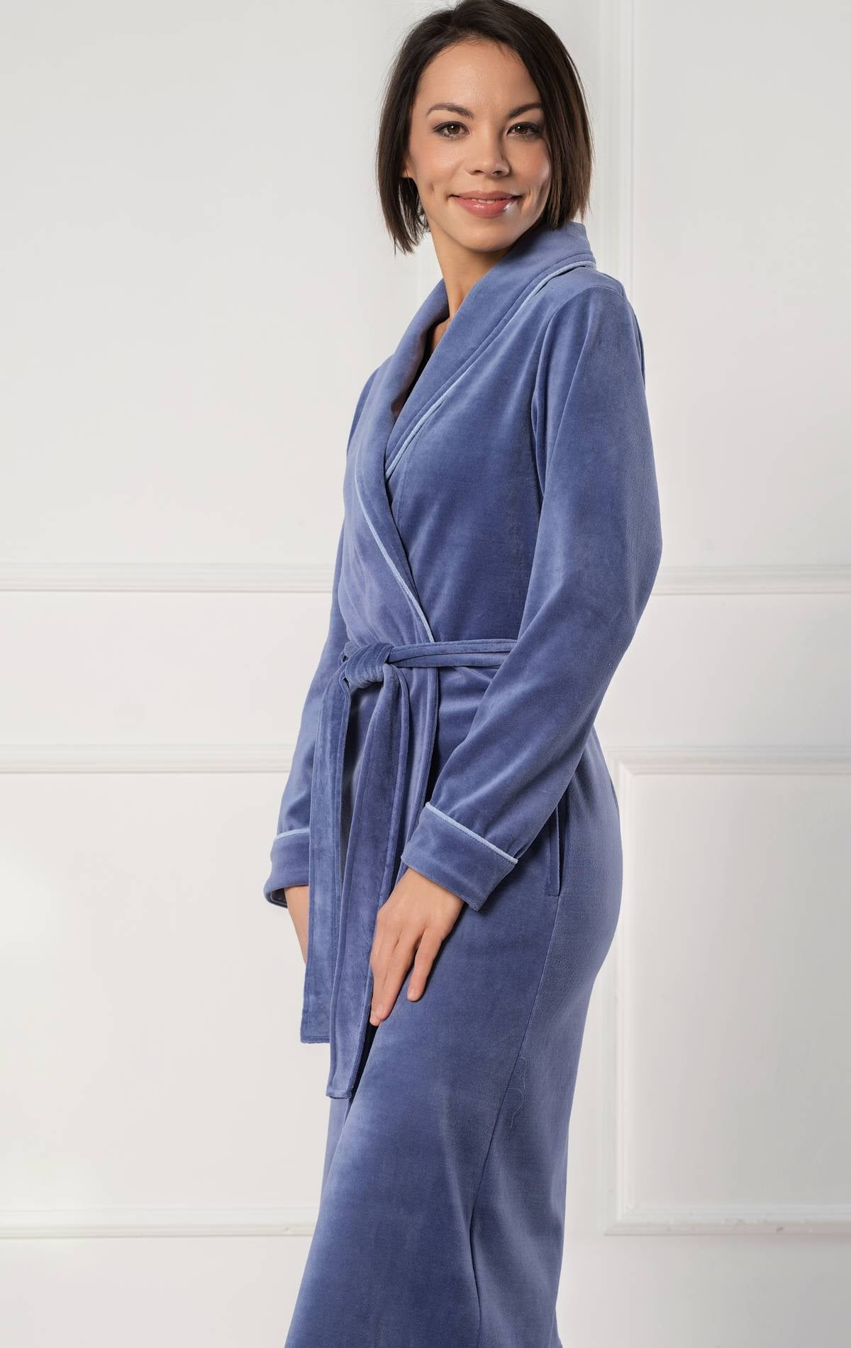 robe with belt and pockets