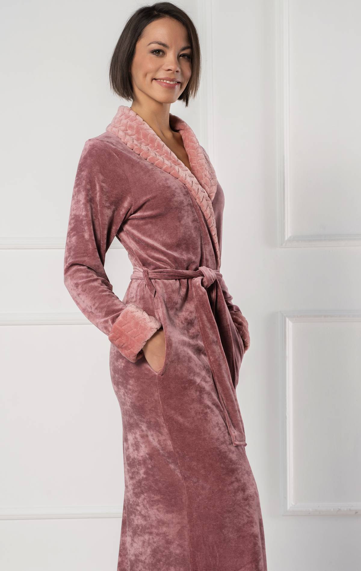 Belmanetti ilgas bambuko pluošto chalatas 