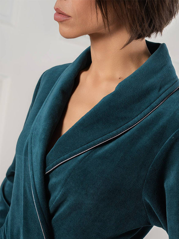 Belmanetti ilgas medvilninis chalatas "Dora Green Velour"