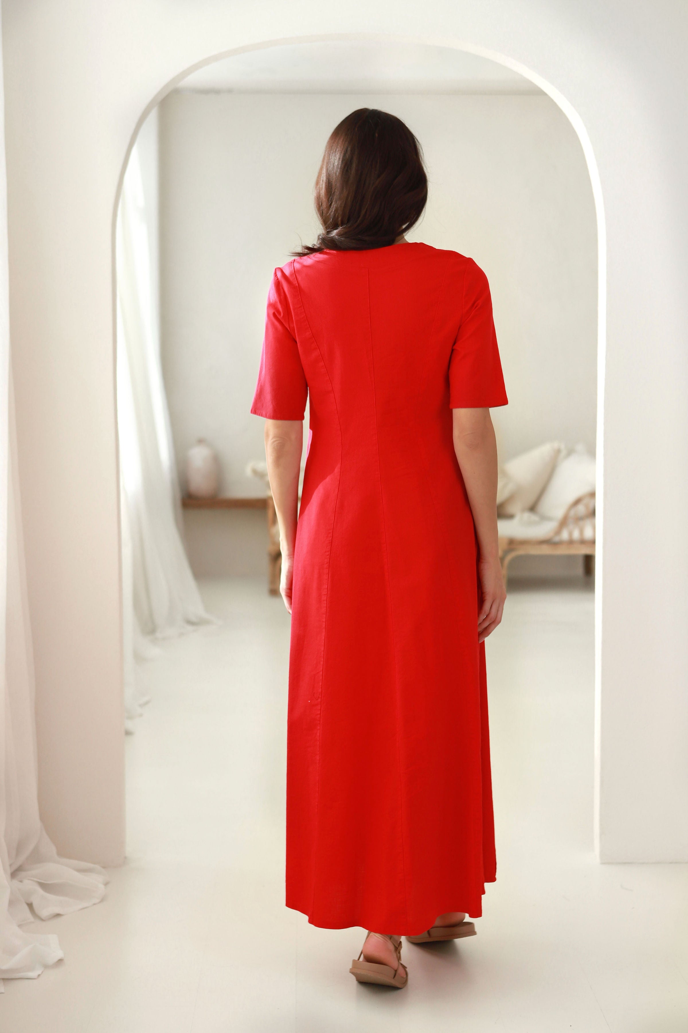 lininė suknelė su elastanu