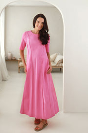 ilga lininė suknelė