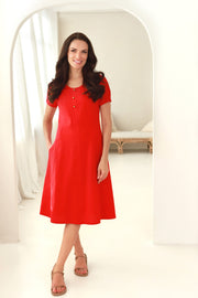 lininė a formos suknelė