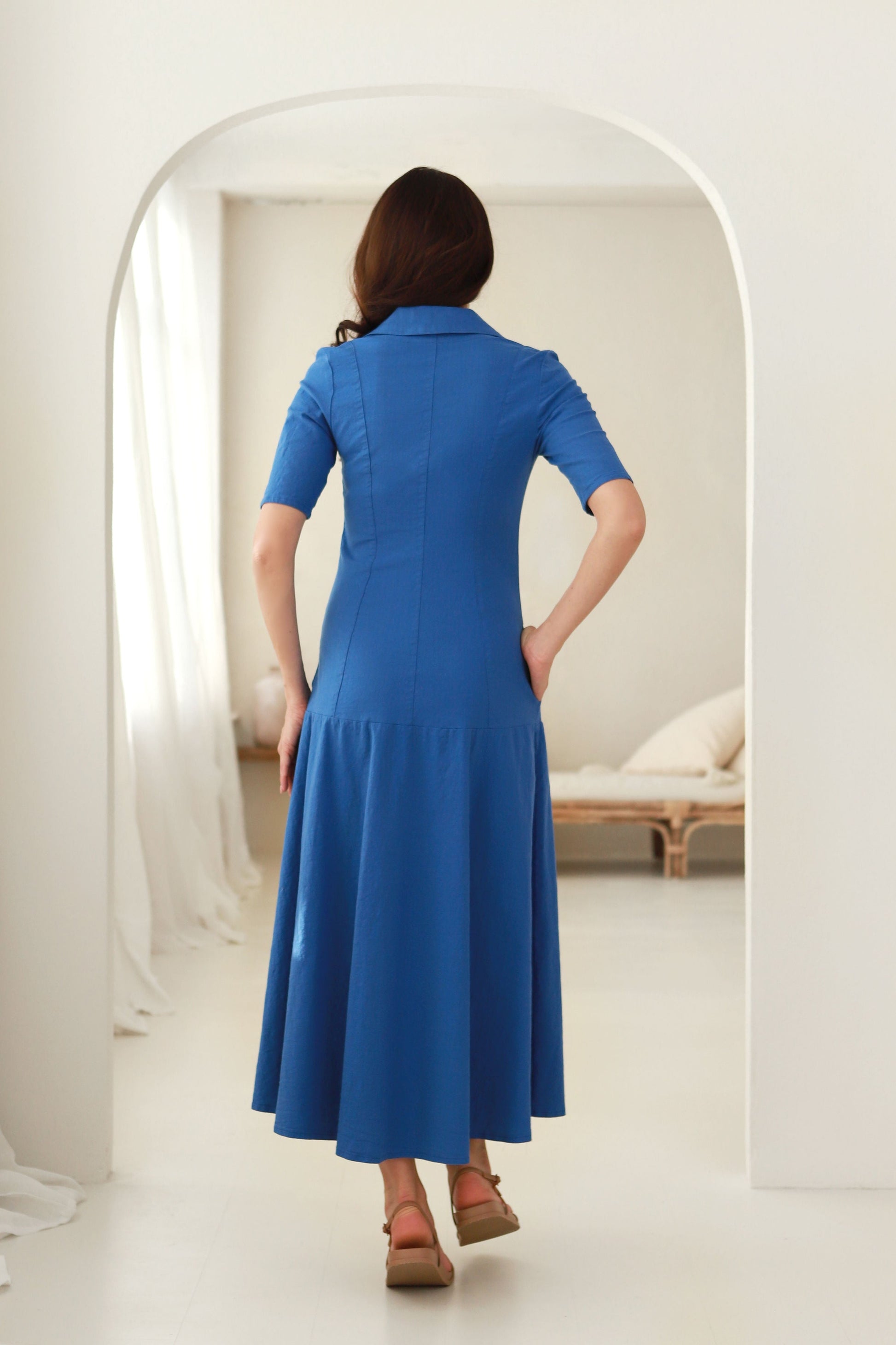 lininė suknelė atostogoms