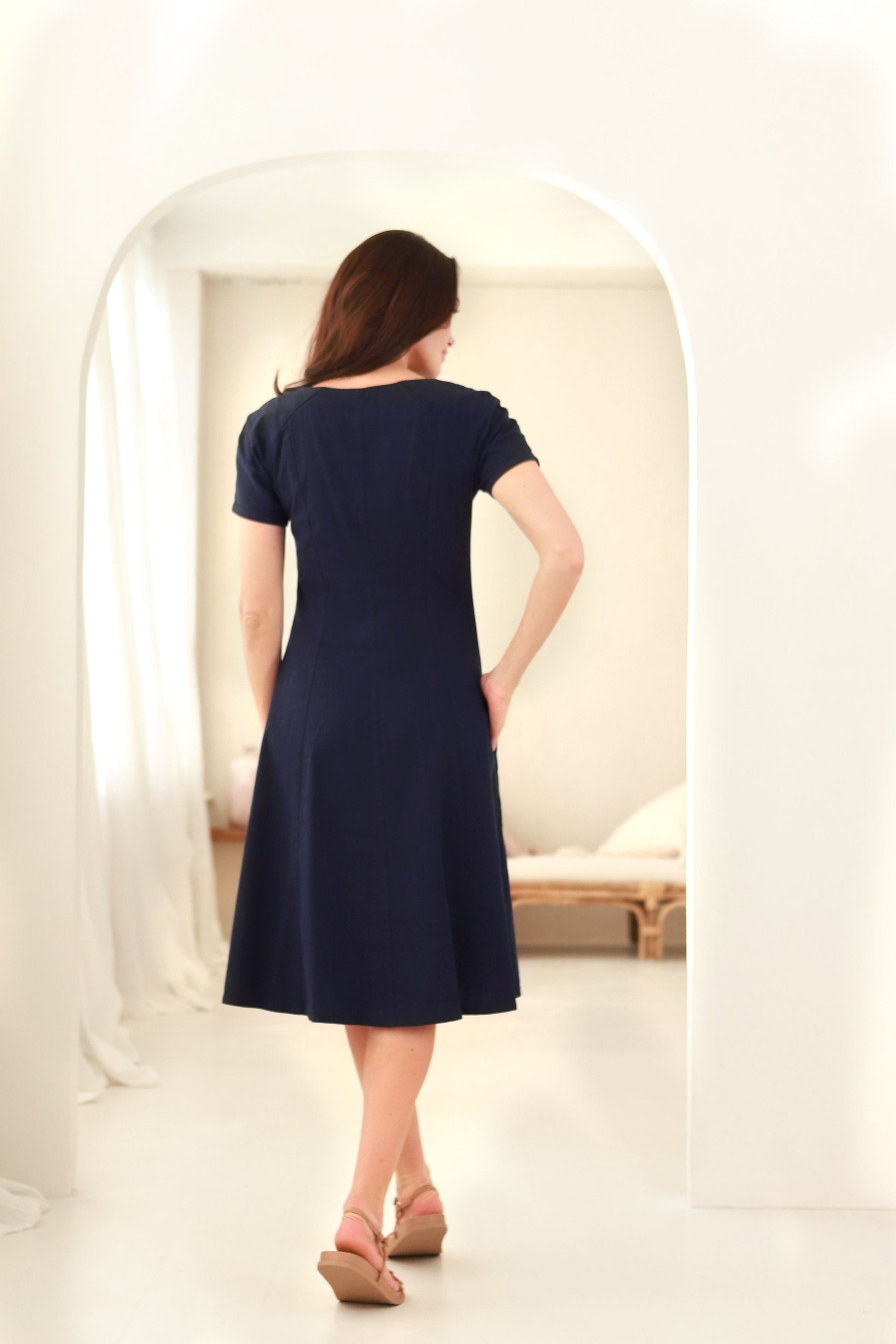 lino suknelė su elastanu