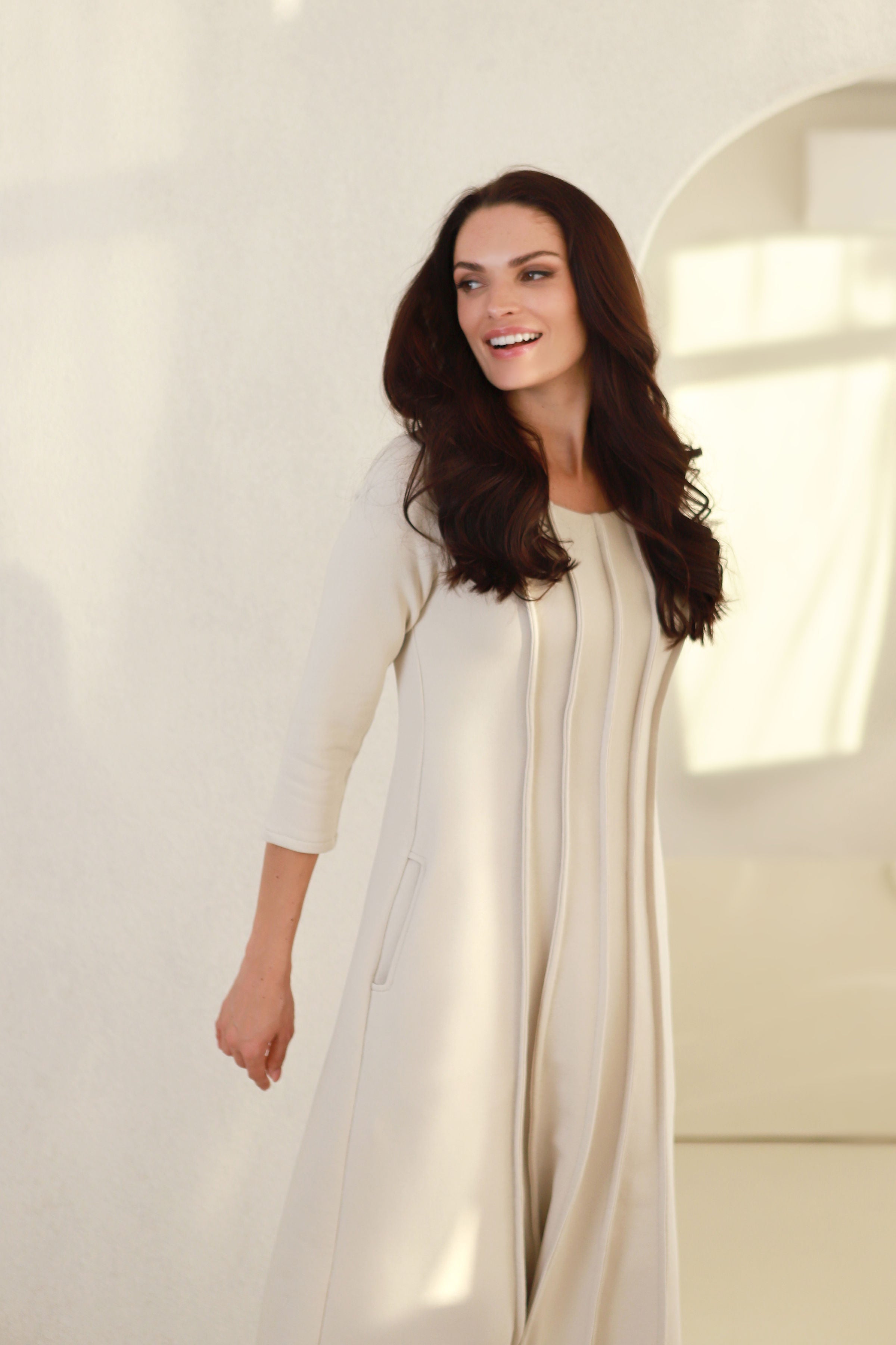 ilga trikotažinė suknelė