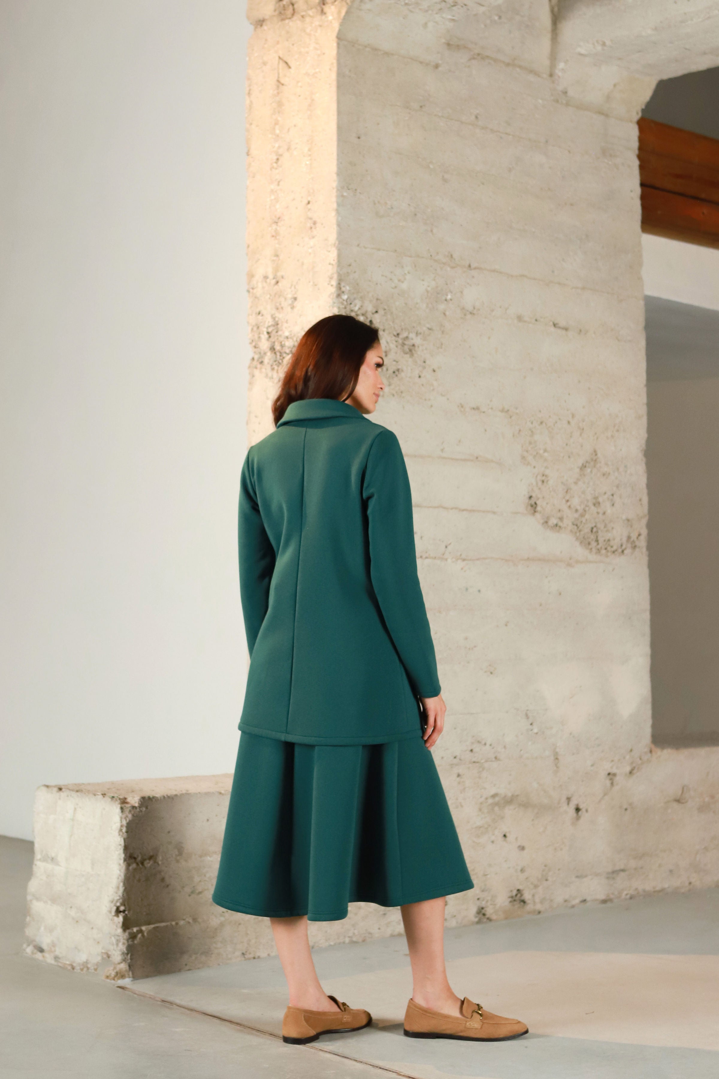 Lega švarkelis su pūkeliu iš vidaus "Leonie Deep Green"