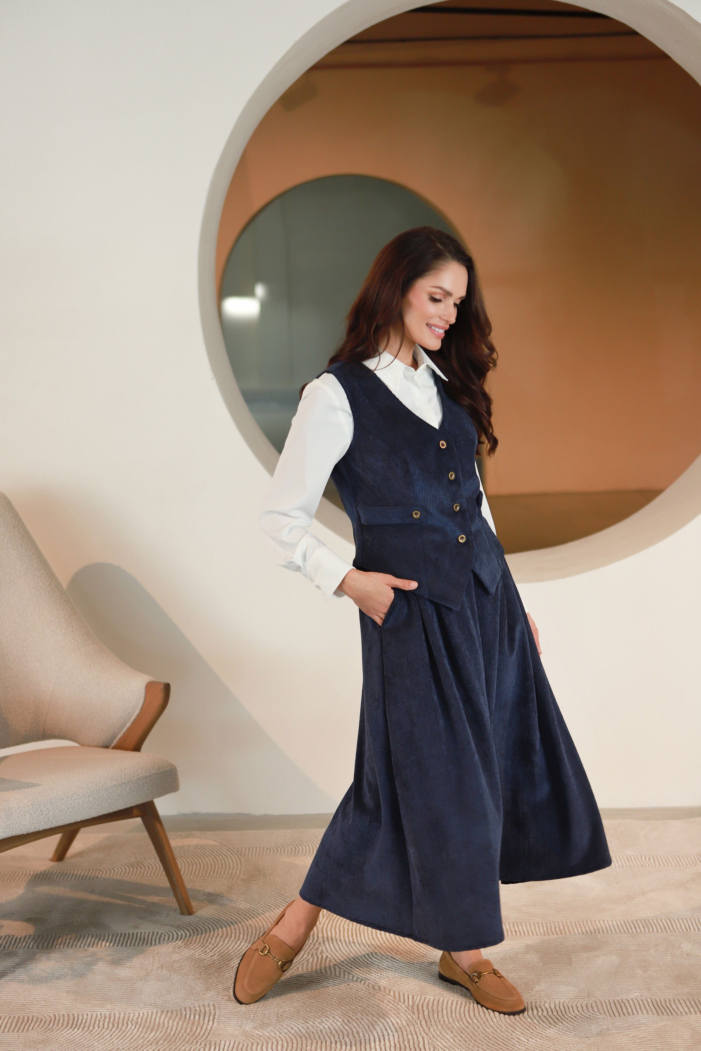 Lega velvetinė liemenė "Siena Navy Velvet"