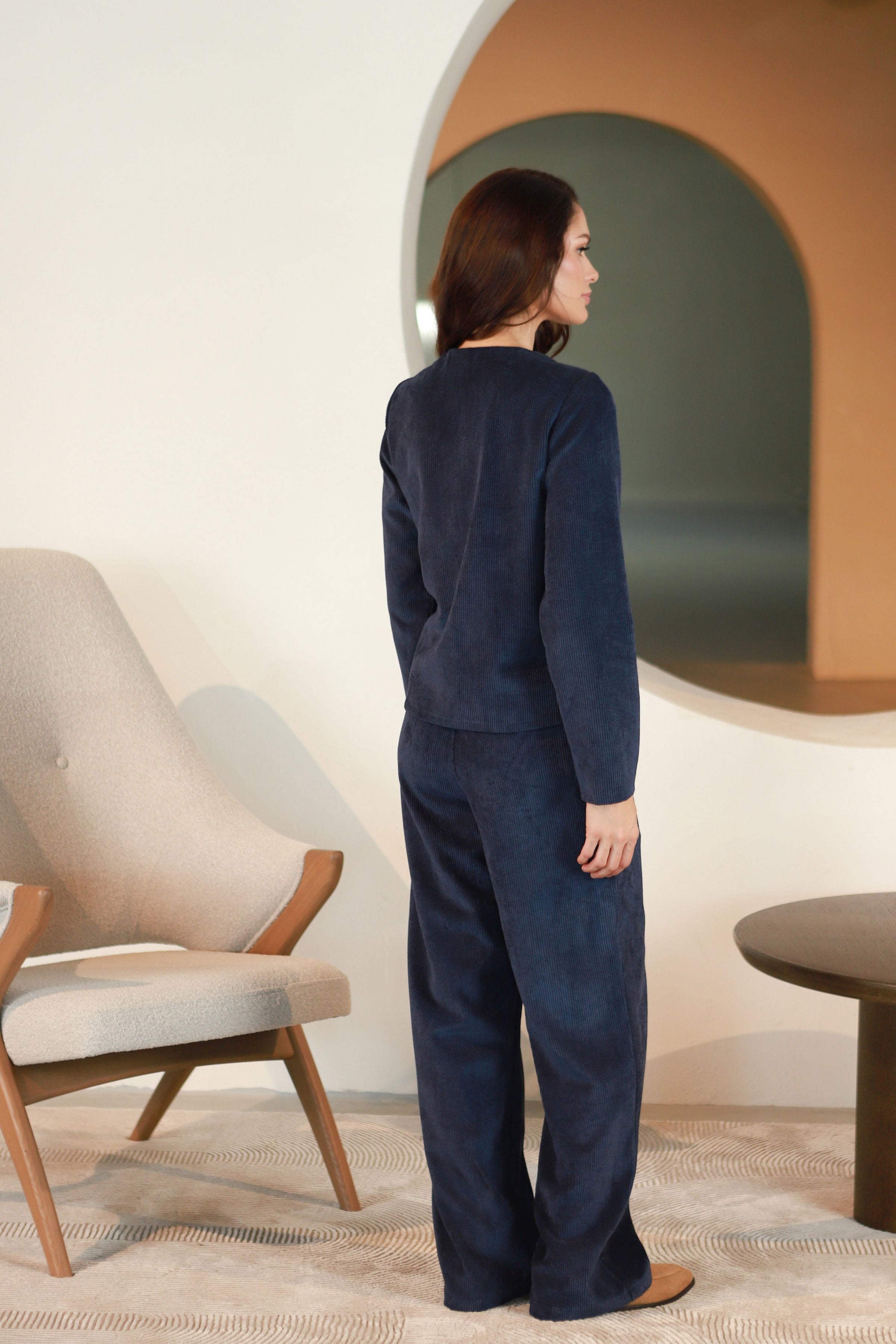 Lega velvetinis švarkelis "Jasira Navy Velvet"