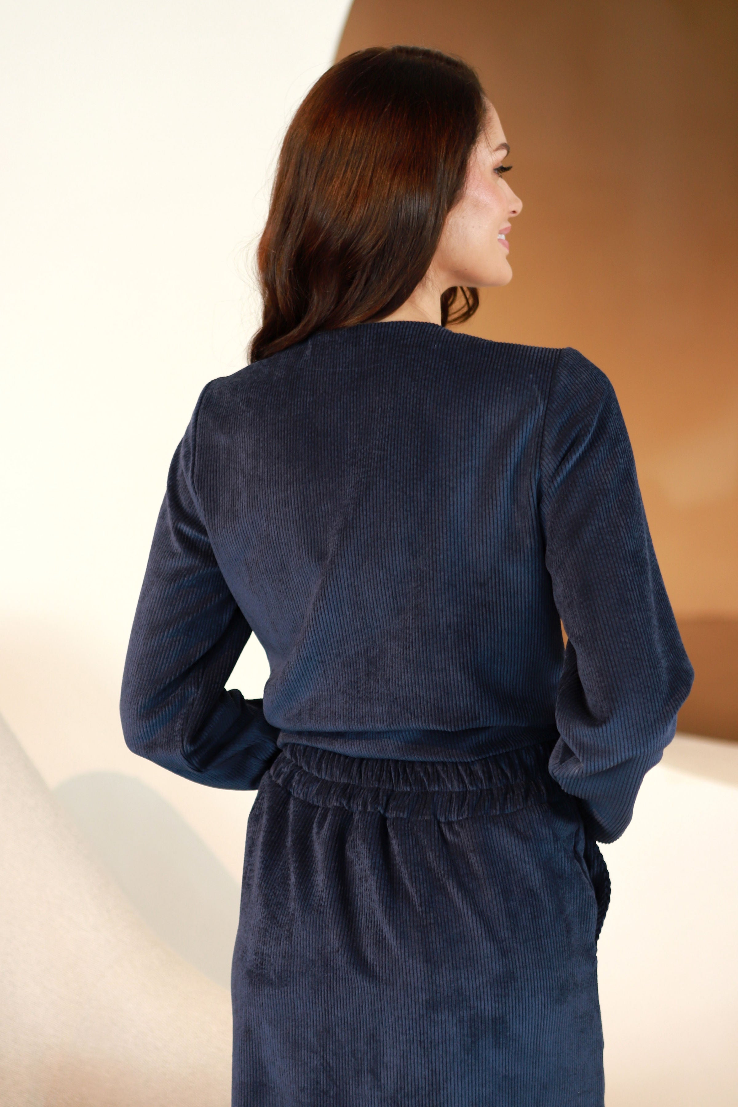 Lega velvetinis švarkelis "Jasira Navy Velvet"
