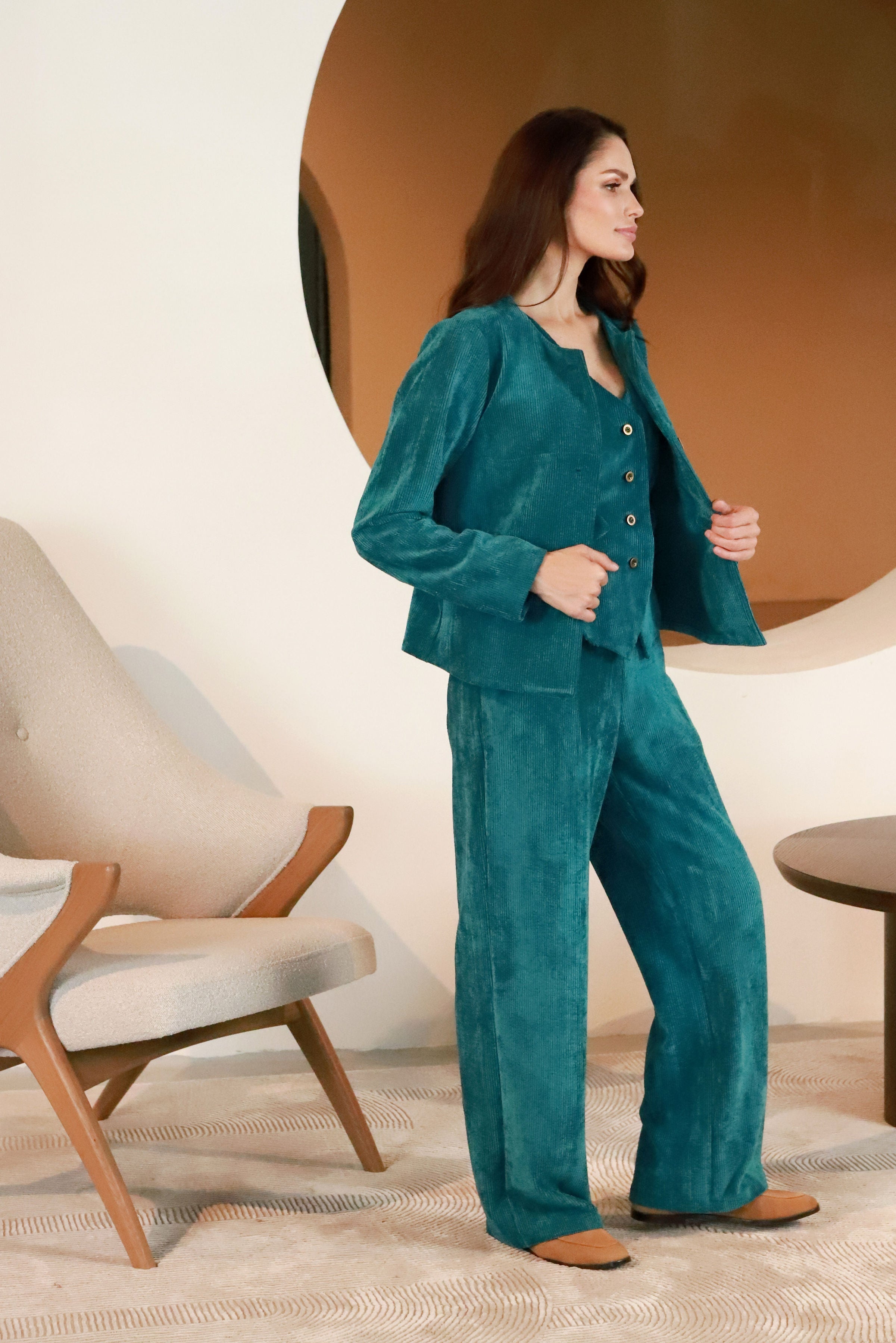 Lega velvetinė liemenė "Siena Turquoise Velvet"