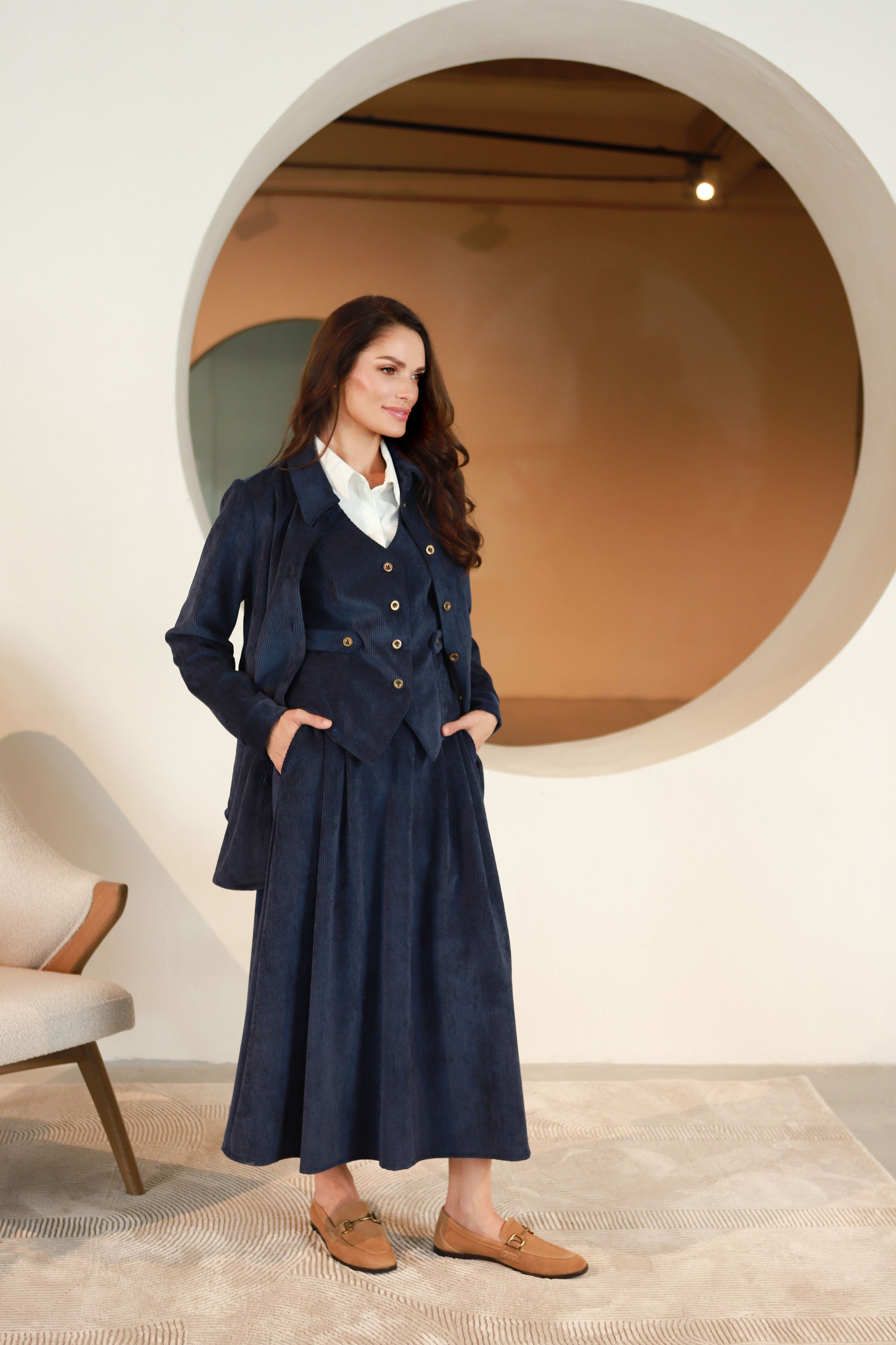 Lega velvetinė liemenė "Siena Navy Velvet"