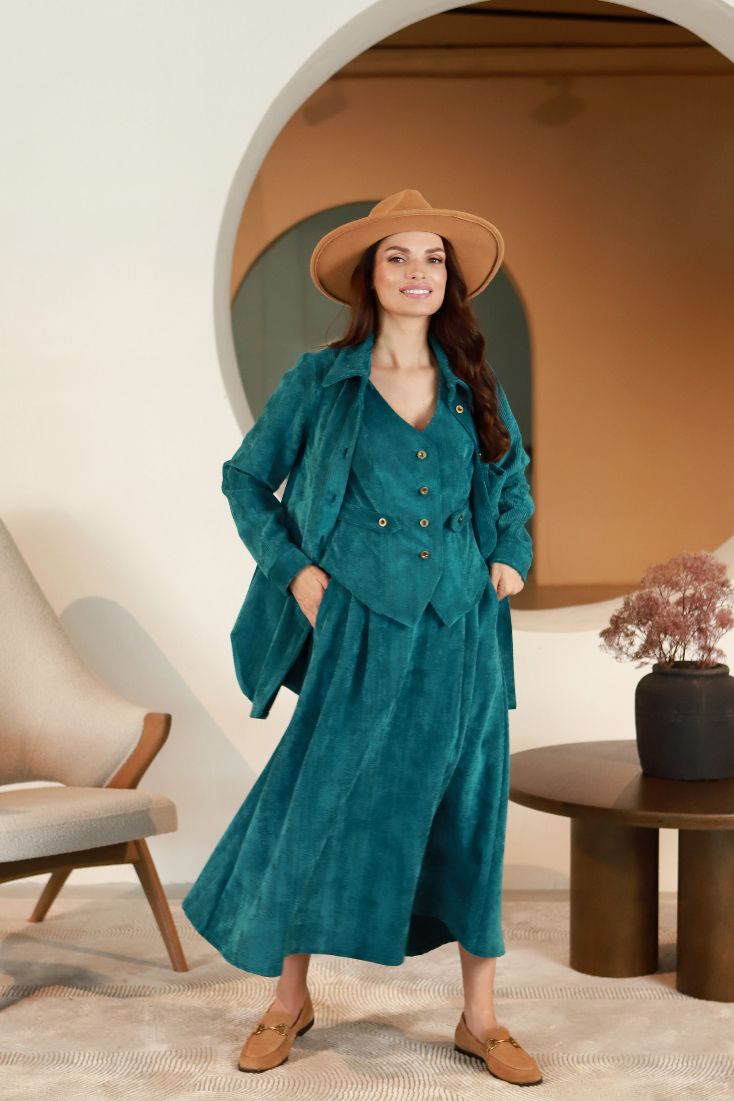 Lega velvetinė liemenė "Siena Turquoise Velvet"