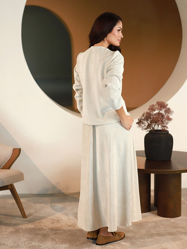 Lega ilgas velvetinis sijonas "Vendy Beige Velvet"