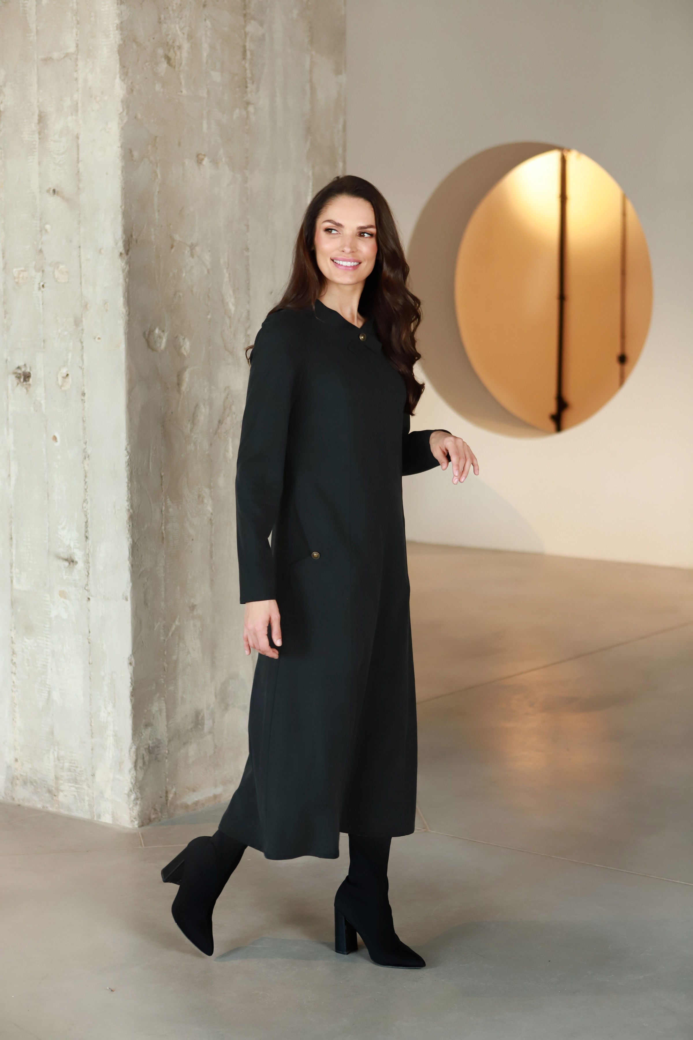 Lega midi suknelė "Francesca Graphite Black"