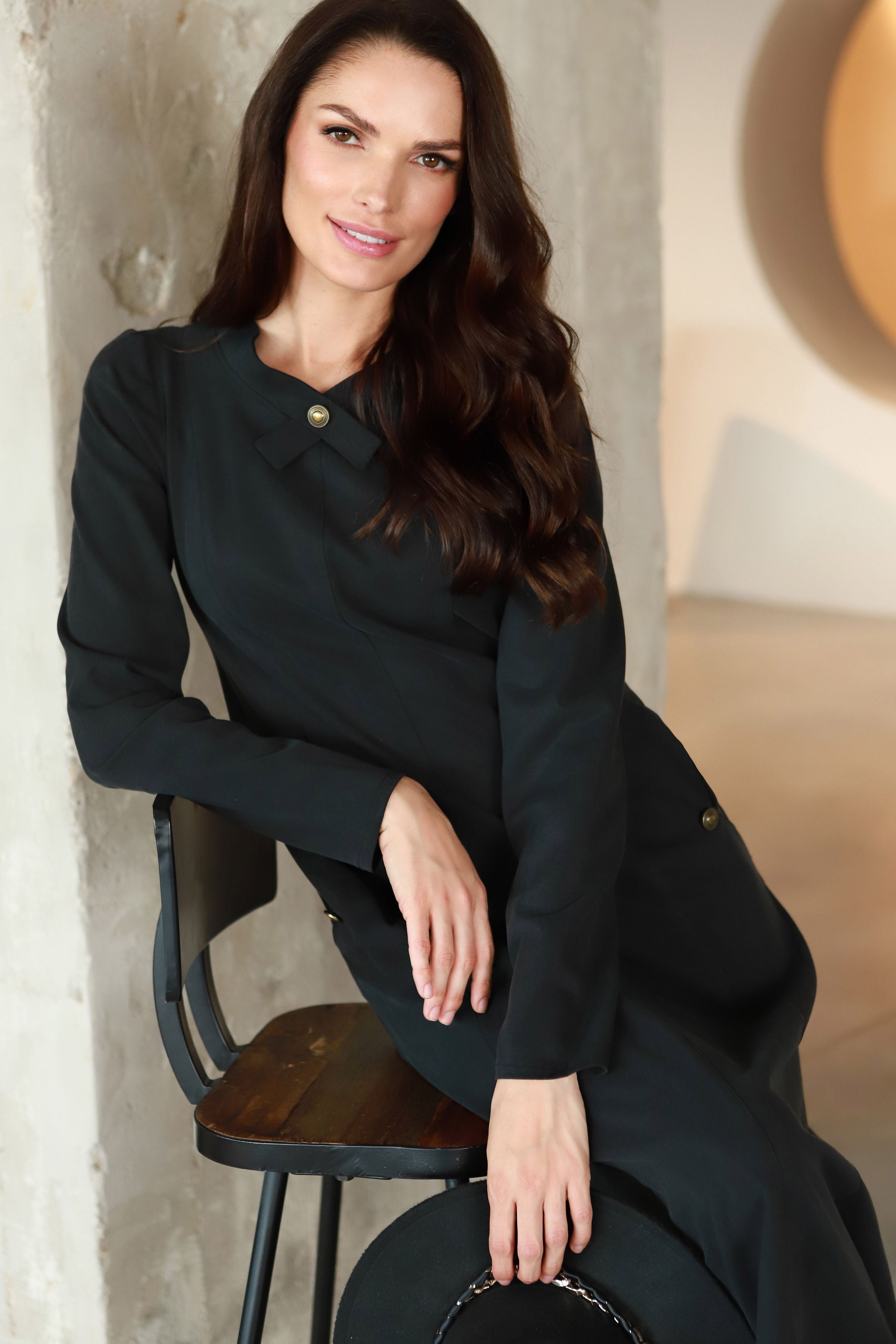 Lega midi suknelė "Francesca Graphite Black"