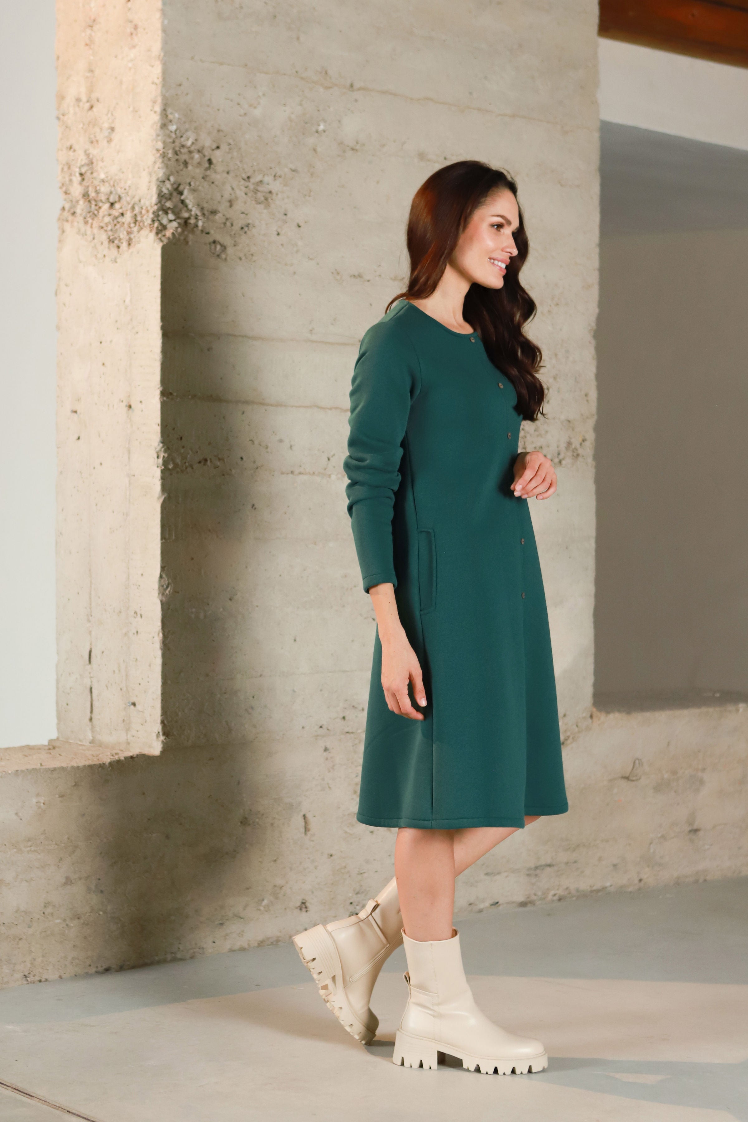 Lega Cotton Dress With Fluff Inside Miriel Turquoise