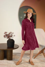 Lega įliemenuota velvetinė suknelė "Noemi Bordeaux Velvet"