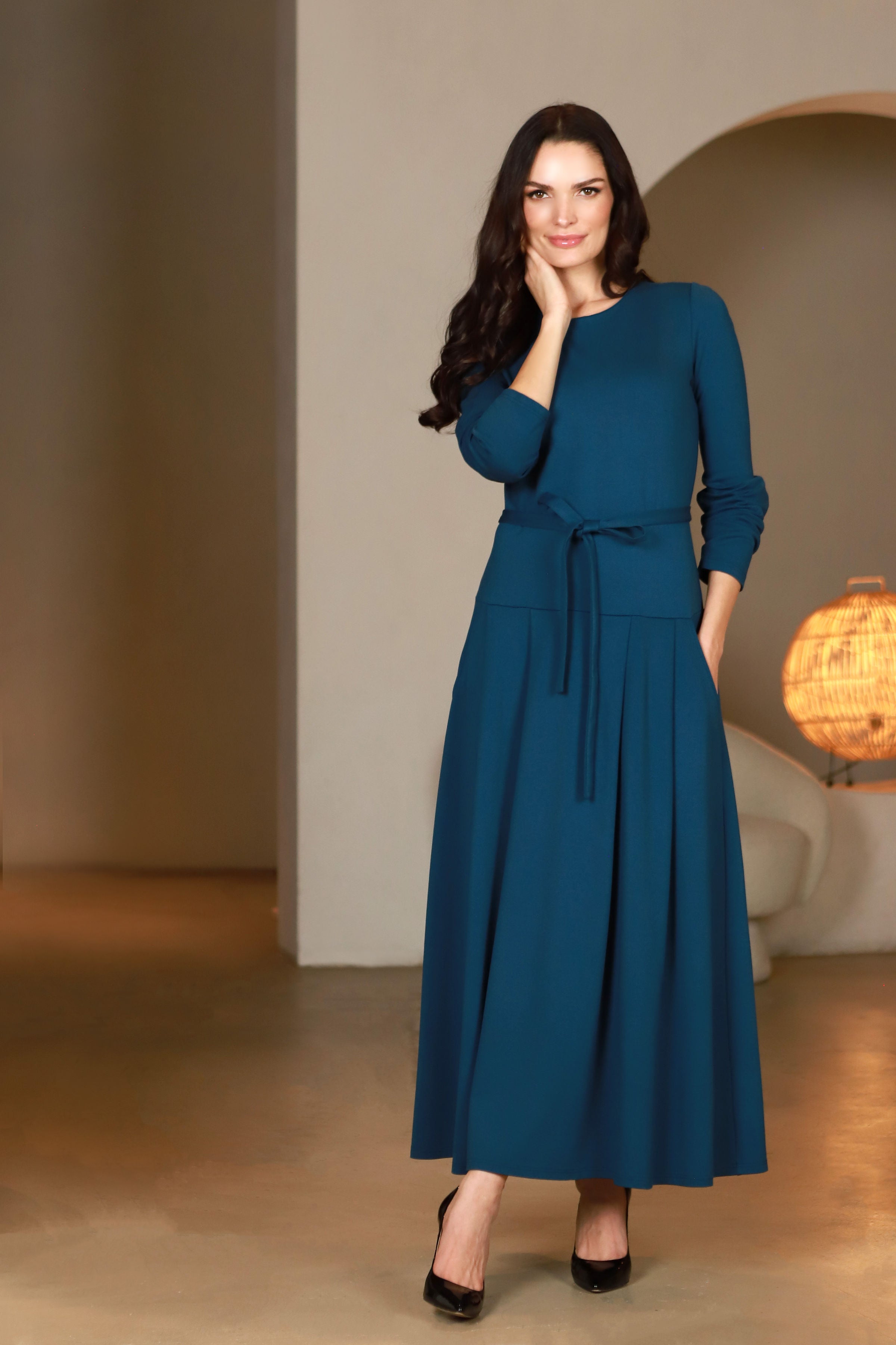 Lega ilga viskozinė suknelė "Liza Ocean"