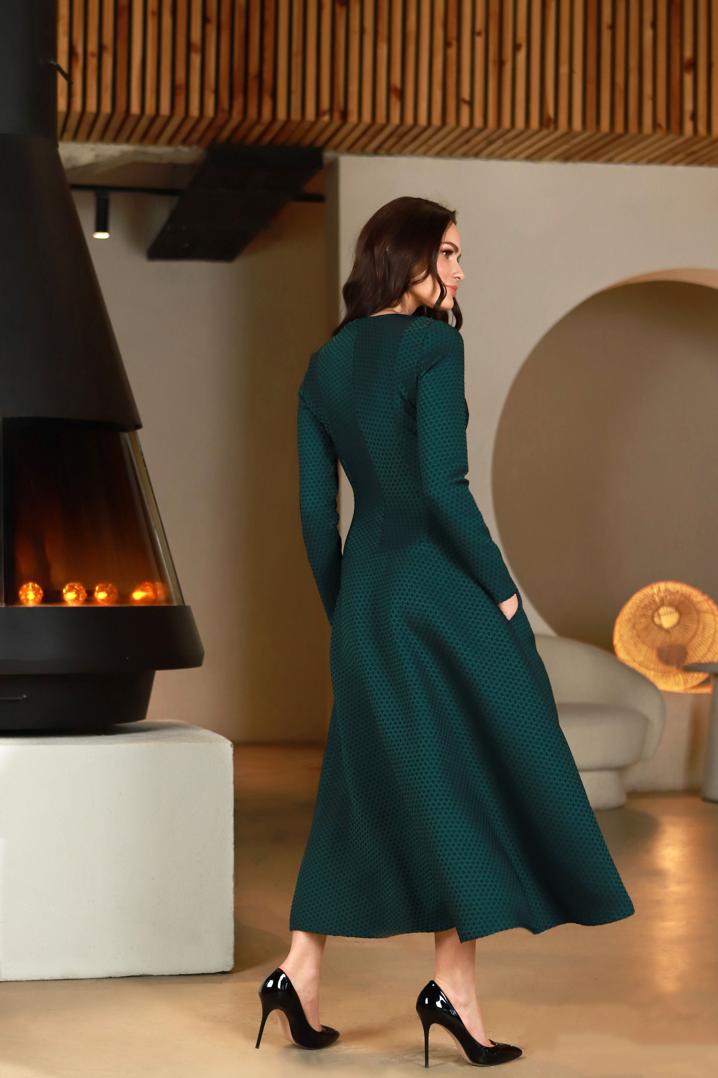 Lega A silueto suknelė "Mirta Emerald - Navy"