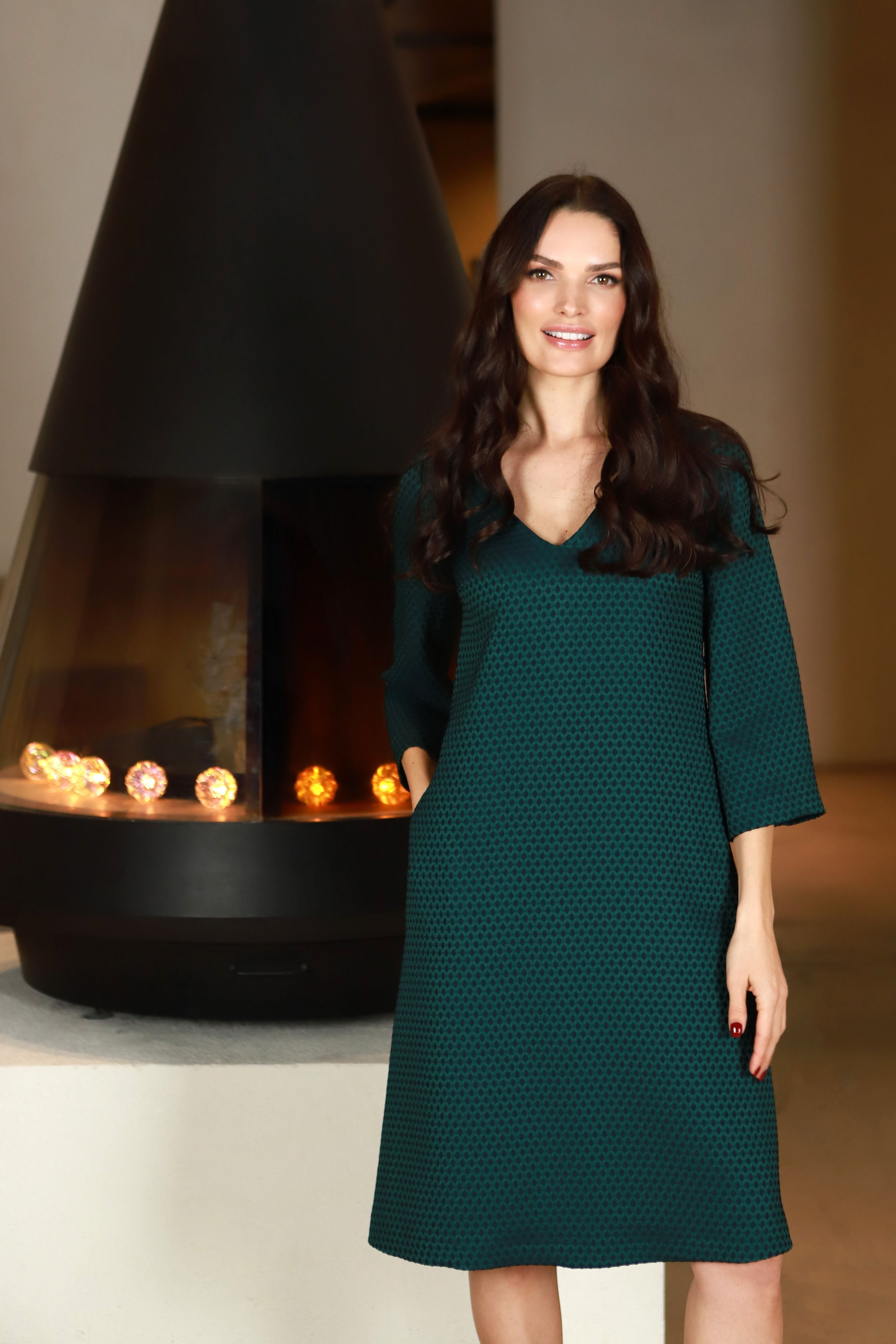 Lega viskozinė suknelė "Neila Emerald - Navy"