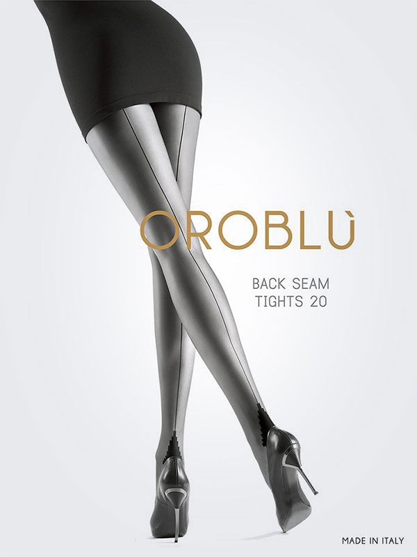Oroblu Back Seam Tights Riga 20 Den Black