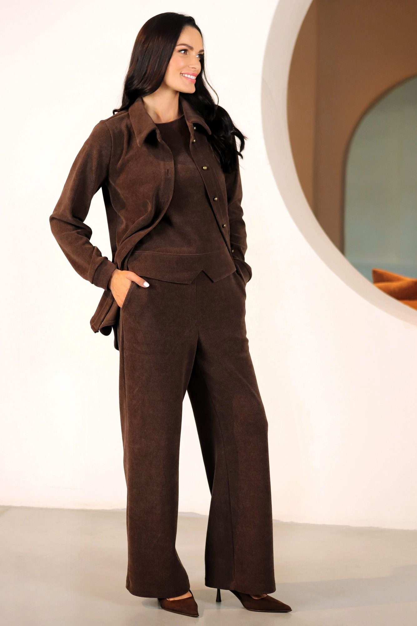 Lega Corduroy Shirt Kiparisas Chestnut Brown