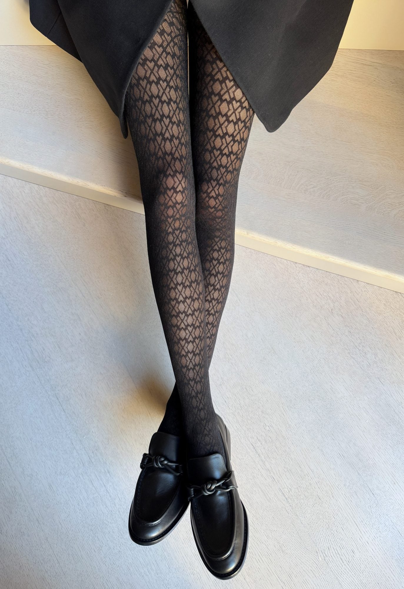 Veneziana Patterned Tights Ornamento 40 Den Black