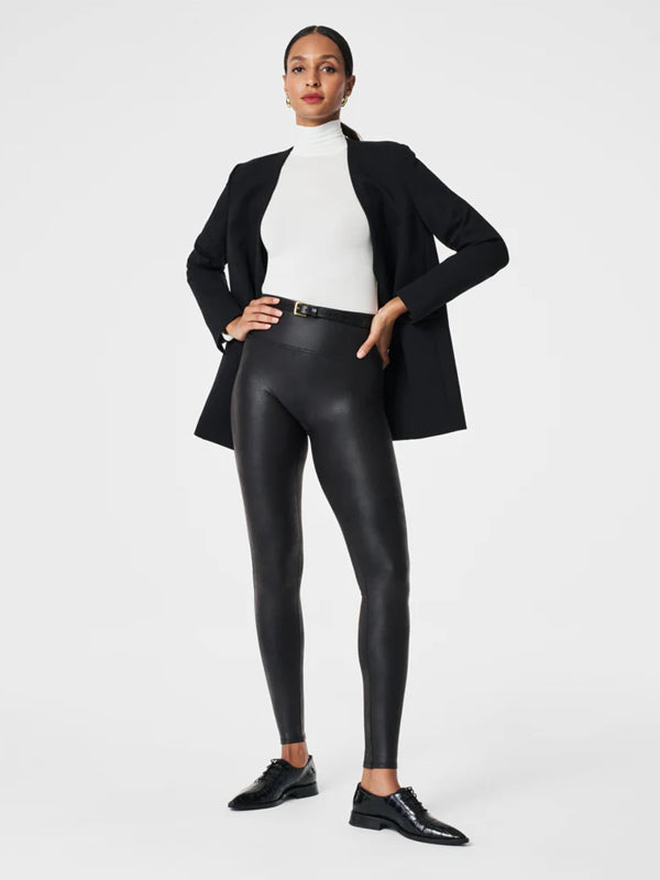 Spanx Faux Leather Shaping Leggings Ready To Wow Black