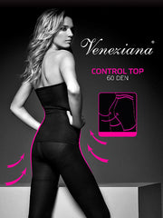Veneziana Opaque Shaping Tights Control Top 60 Den Black