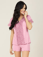 Lega Viscose Pyjamas Renna Dusty Pink