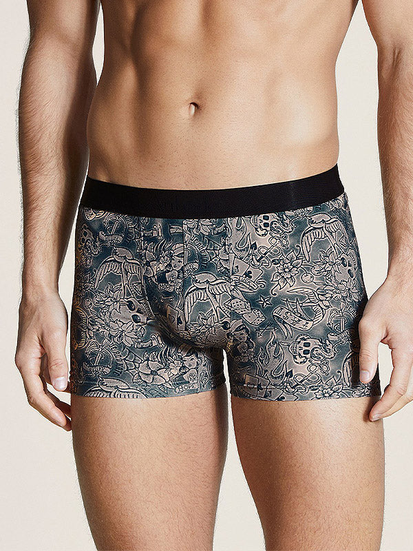 Aubade medvilnės ir modalo apatiniai šortukai "Timothy Brown Old Tattoo Print"
