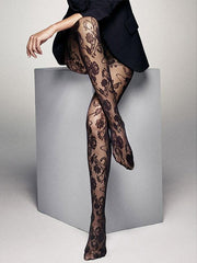 Veneziana Patterned Tights Fiori 20 Den Black