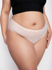 Julimex lazeriu kirptos labai tamprios aukšto juosmens kelnaitės "Flexi-One Plus Size Maxi Nude"