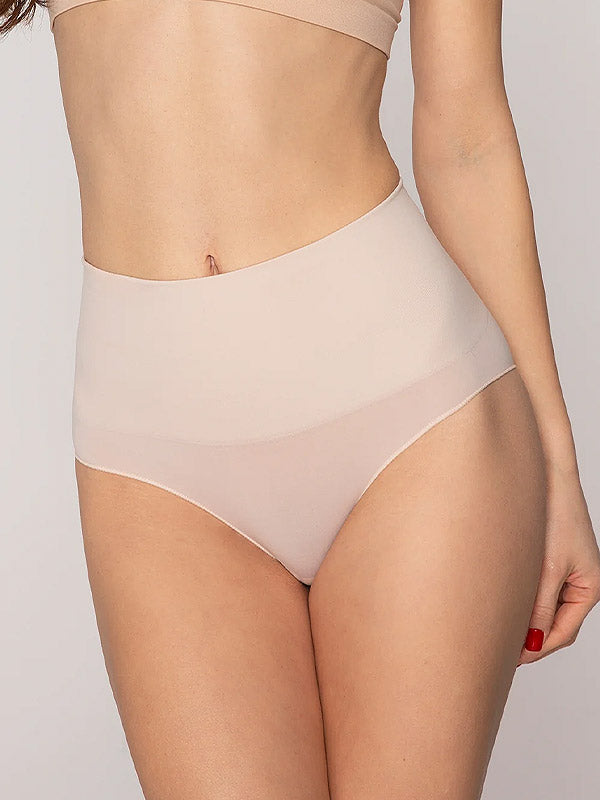 Gatta Бесшовные трусики с высокой талией из микрофибры "Sensual Skin Correct Nude"