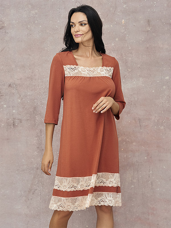 Lega хлопковая ночная сорочка "Annie Cinnamon - Light Brown"
