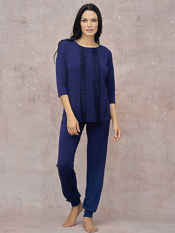 Lega Viscose Pajamas Amina Dark Blue