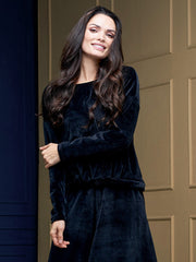 Lega свободная блуза из хлопка "Milina Black Velour"