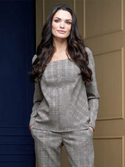 Lega Blouse Violette Multicolor Tweed