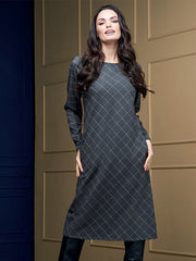 Lega Midi Dress Rosita Grey - Pink Tweed