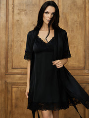 Lega atlasinis chalatas "Gaia Black"