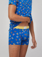 Ysabel Mora 2-Pack Men's Cotton Boxer Briefs Donuts Blue - Red - Multicolor