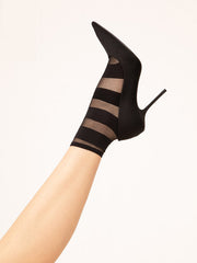 Fiore dryžuotos kojinaitės "Simple Story 15 Den Black Stripes"